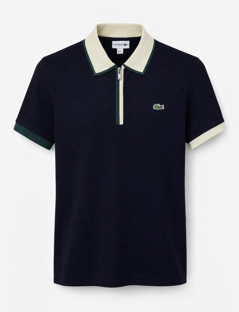 img_1926 Lacoste Yarım Fermuarlı T-Shirt - Görsel 1